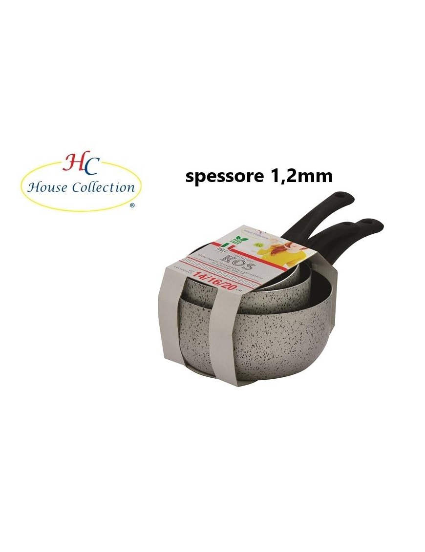 LINEA NEW KOS CASSERUOLE 1MANICO 3pezzi 14/16/20cm