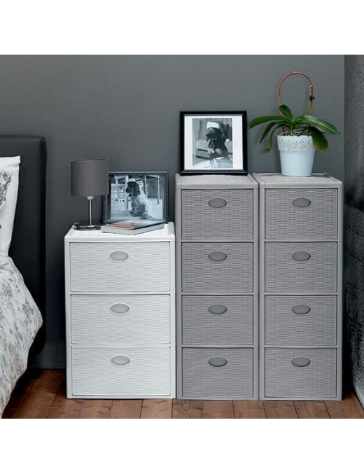 ELEGANCE LINE SLIM CHEST OF 4 DRAWERS GRAY
