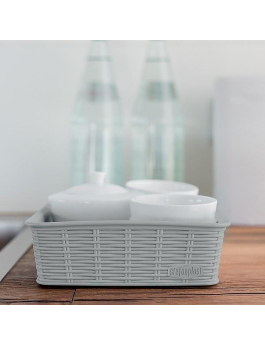 ELEGANCE LINE HIGH BASKET 25x19.5x10 GREY