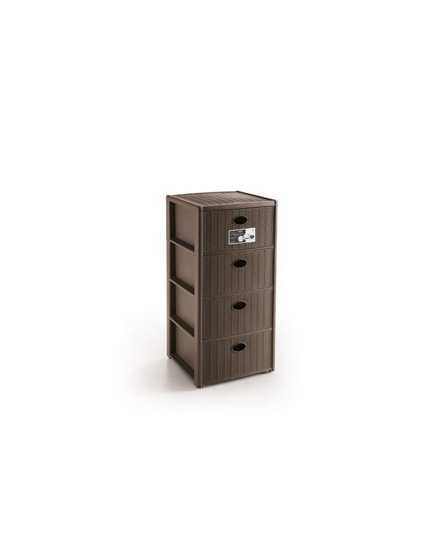 LINEA ELEGANCE CASSETTIERA 4 CASSETTI TORTORA