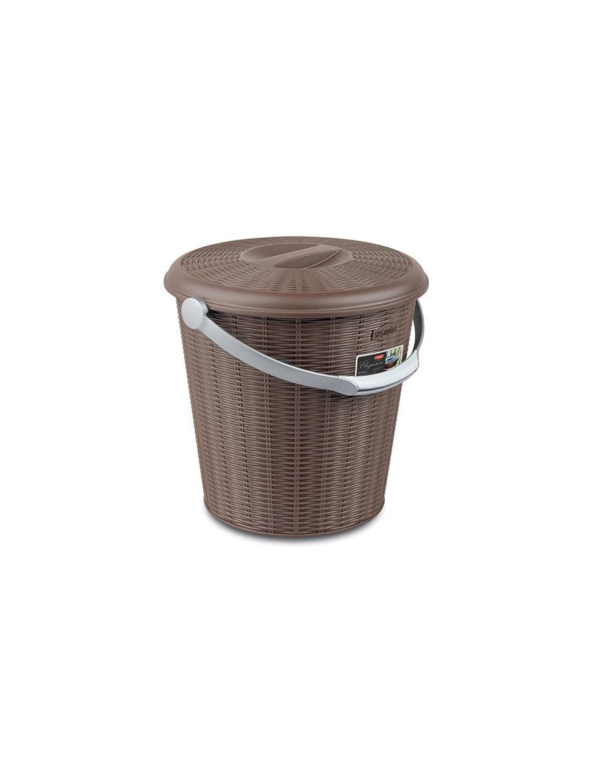 ELEGANCE LINE WASTE BIN WITH LID 10lt TAUPE