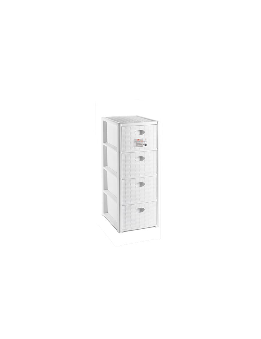 LINEA ELEGANCE CASSETTIERA SLIM 4 CASSETTI BIANCO