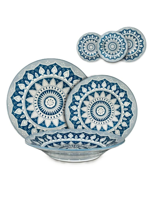 SERVIZIO  TAVOLA 18pezzi MEDINA AZZURRO