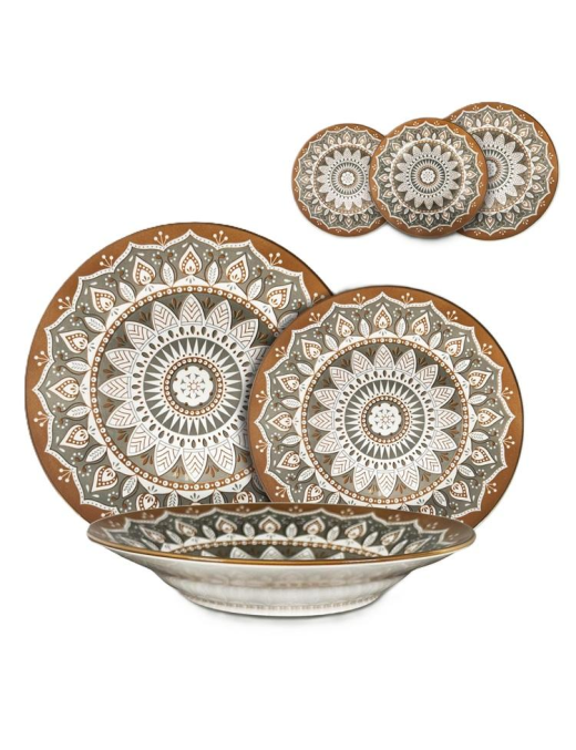 TABLE SERVICE 18 pieces MEDINA BROWN