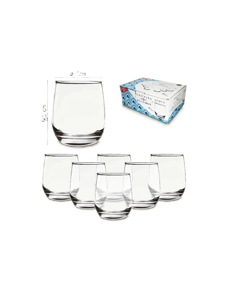 BICCHIERI IN VETRO USO TUMBLER  6pezzi 30cl