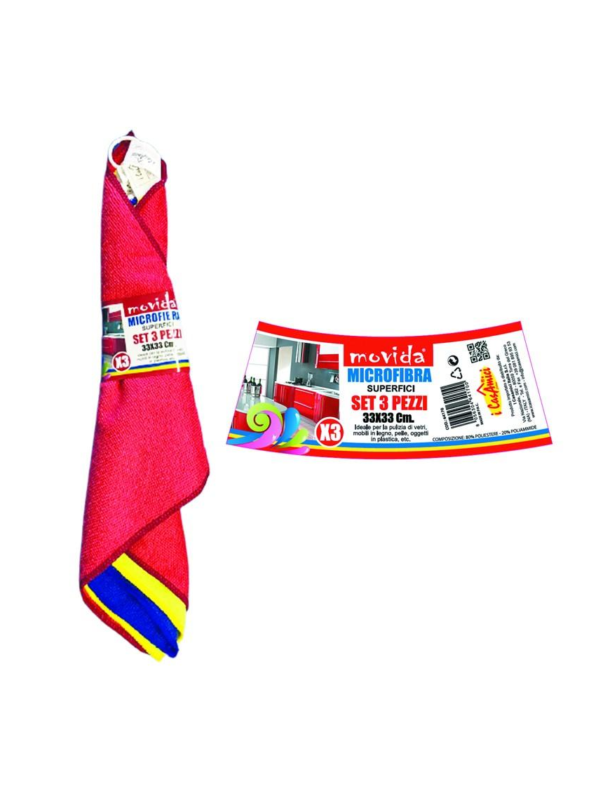 MICROFIBER CLOTH 33x33cm 3 pieces