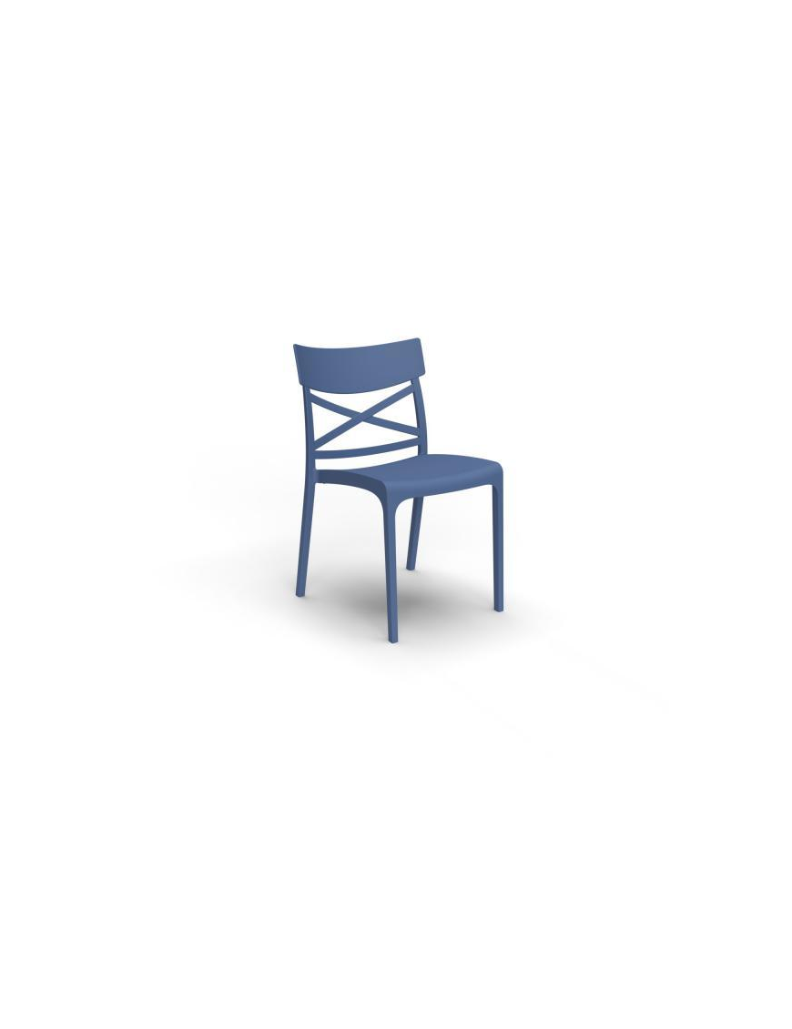 SEDIA CROIX  SENZA BRACCIOLI BLU MIAMI 42x50x84cm