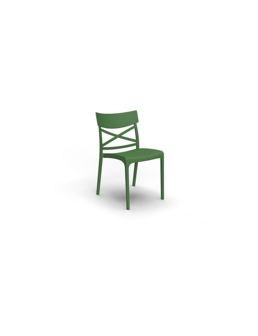 SEDIA CROIX  SENZA BRACCIOLI VERDE PINO 42x50x84cm