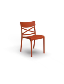 SEDIA CROIX  SENZA BRACCIOLI ROSSO MATTONE 42x50x84cm