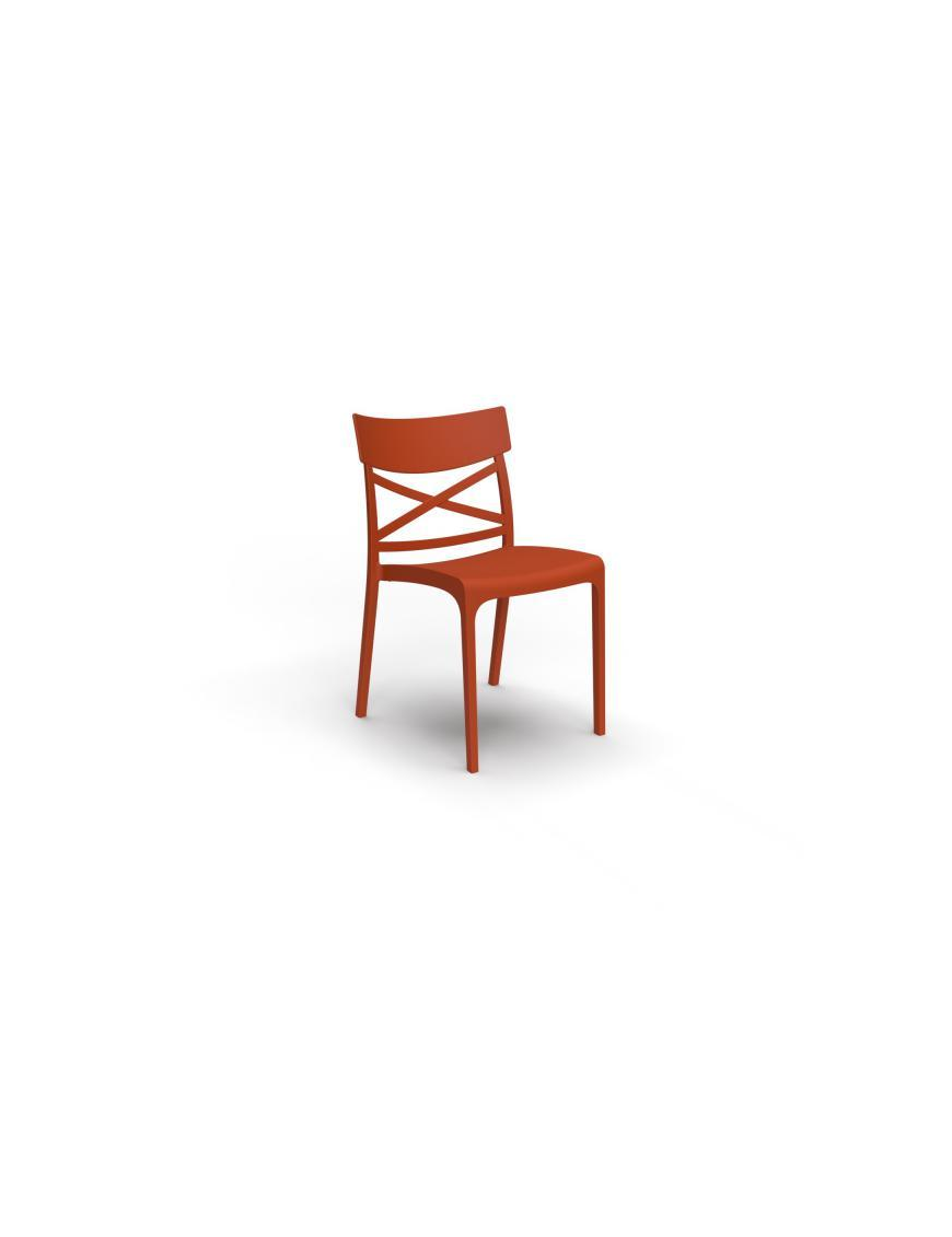SEDIA CROIX  SENZA BRACCIOLI ROSSO MATTONE 42x50x84cm