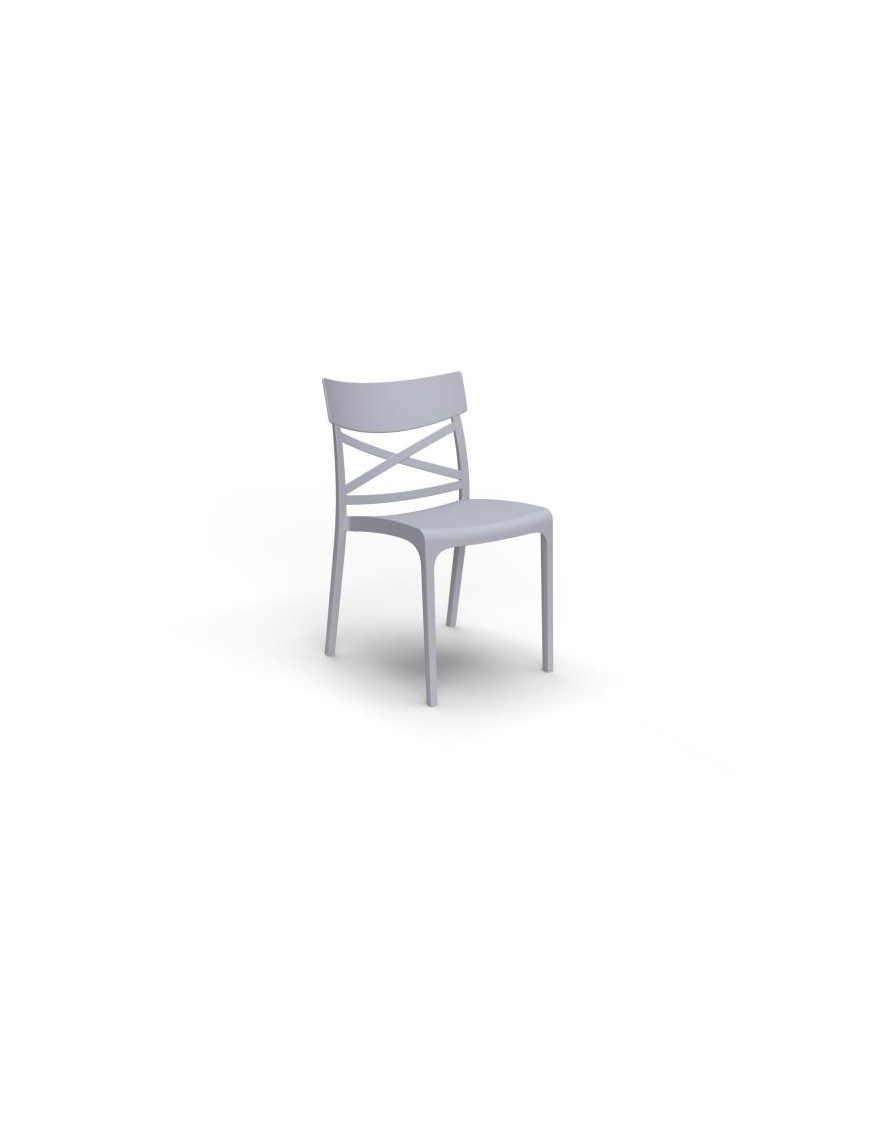 SEDIA CROIX SENZA BRACCIOLI GRIGIO CHIARO 42x50x84cm