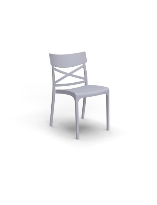 SEDIA CROIX SENZA BRACCIOLI GRIGIO CHIARO 42x50x84cm