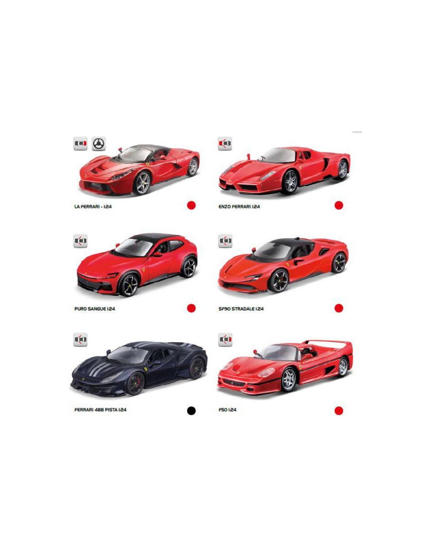 FERRARI 1:24 SCALE ASSORTED COLLECTION