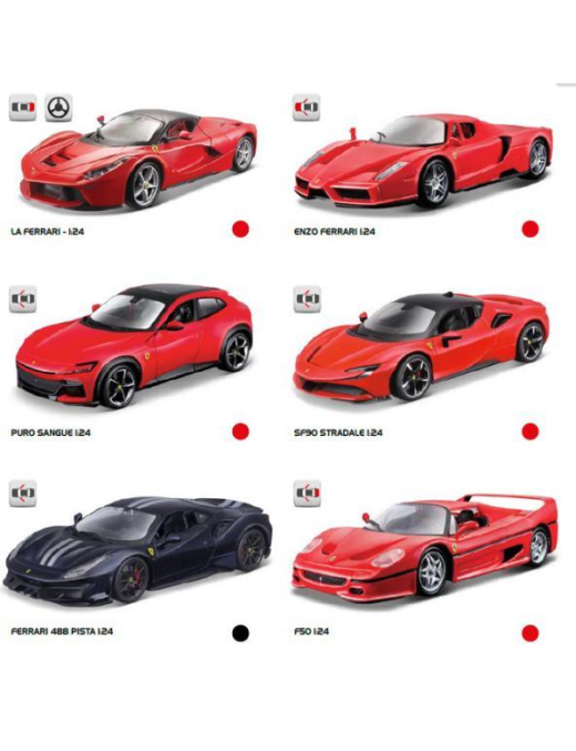 FERRARI SCALA 1:24 COLLEZIONE ASSORTITA