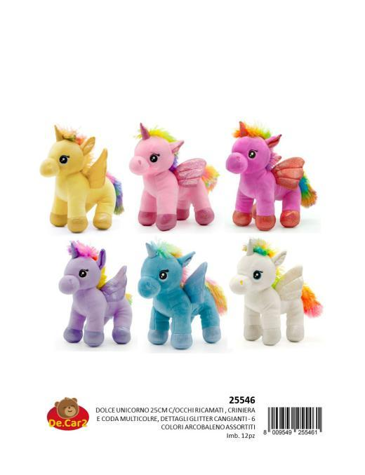UNICORNO PELUCHE  25 CM RAINBOW