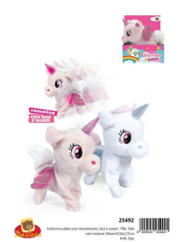 UNICORNO PELUCHE CON LUCI E SUONI 25 CM