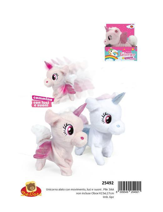 UNICORNO PELUCHE CON LUCI E SUONI 25 CM