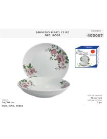 TABLE SERVICE 12 pieces ROSE DECORATIONS