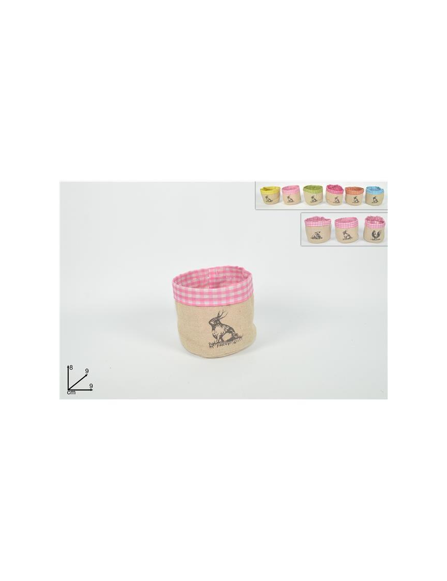 SACCHETTO JUTA C/DECORO PASQUALE 9x8cm$$