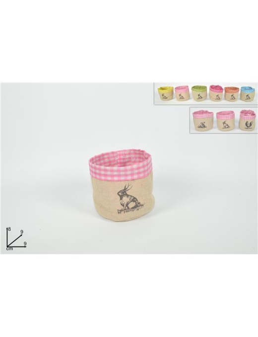 SACCHETTO JUTA C/DECORO PASQUALE 9x8cm$$