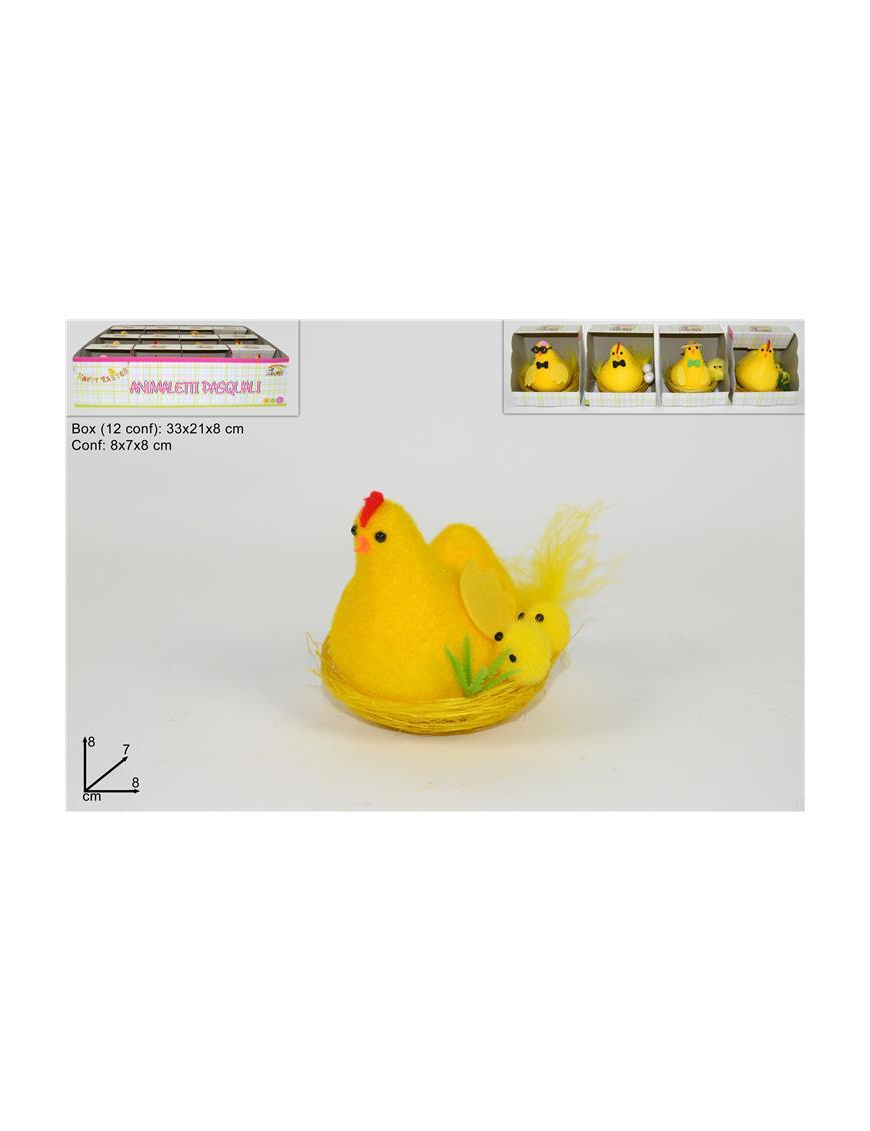 CHICK WITH NEST 8x7x8 CM WITH HEN