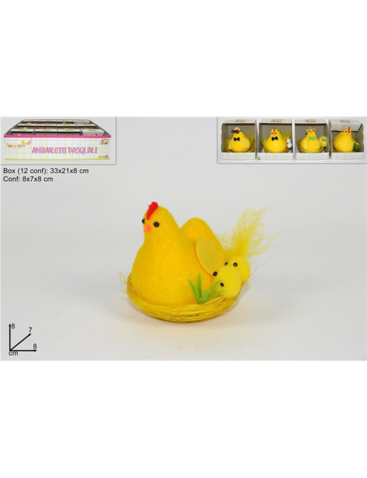 CHICK WITH NEST 8x7x8 CM WITH HEN
