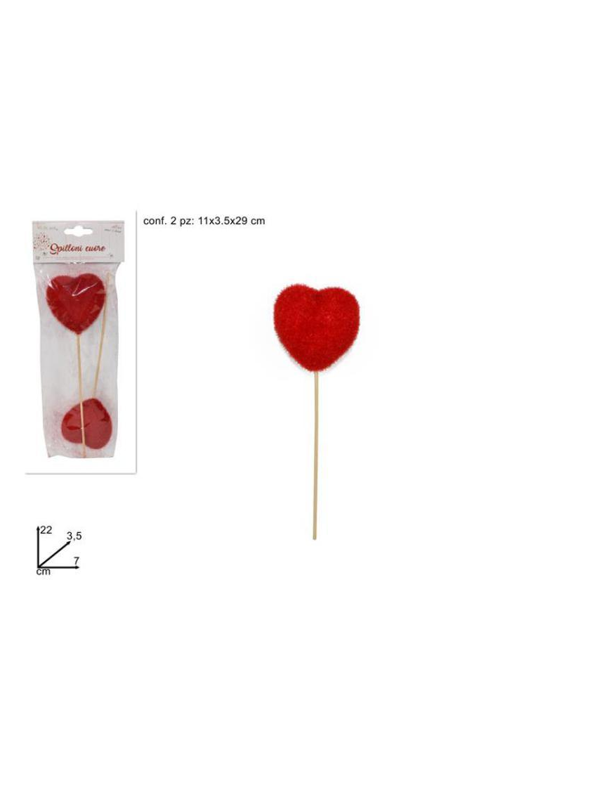 SPILLONE 22cm CUORE 2pezzi