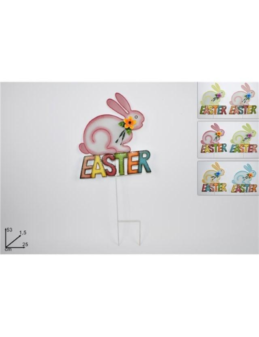 53 CM METAL PIN WITH RABBIT