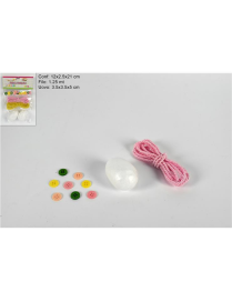 SET DECORAZIONE UOVA 1 PEZZI CON CORDA+BOTTONI
