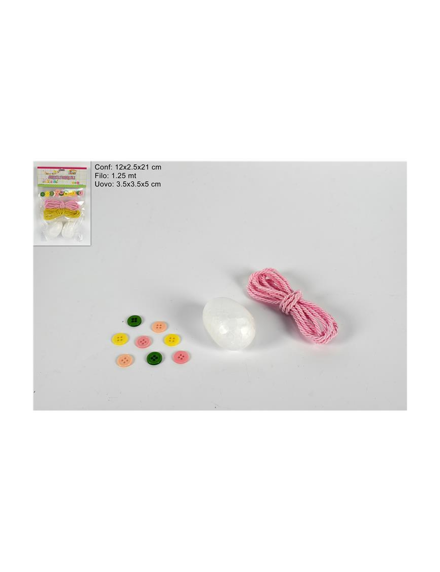 SET DECORAZIONE UOVA 1 PEZZI CON CORDA+BOTTONI