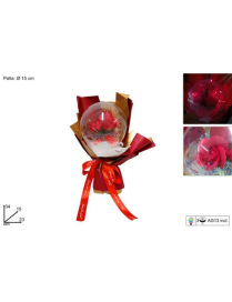 MAZZETTINO ROSE CON PALLA E LUCI 15cm