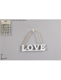 LOVE WOODEN HANGER 9.5cm