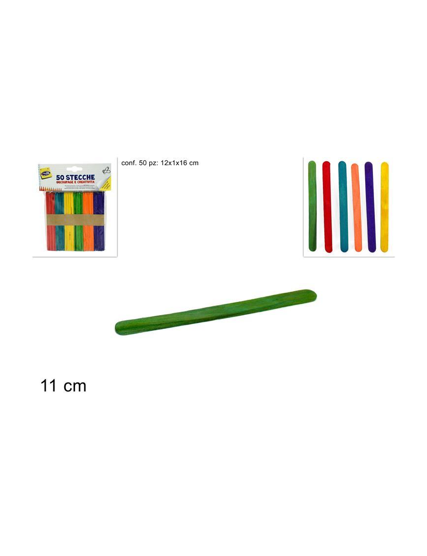 STECCHE COLORATE 11 CM 50 PEZZI