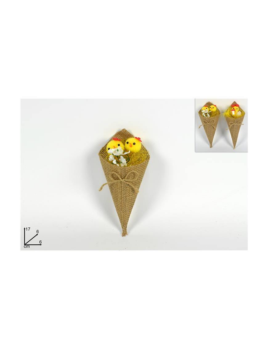PULCINI IN CONO DI JUTA 17 CM