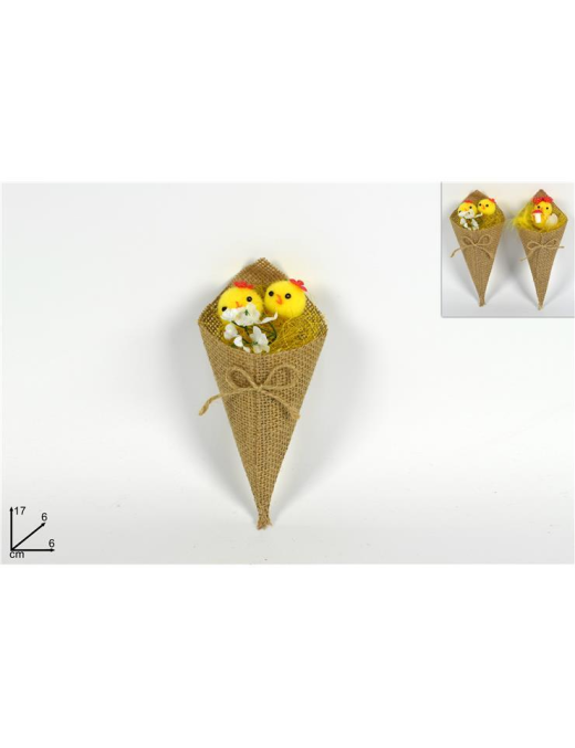 PULCINI IN CONO DI JUTA 17 CM