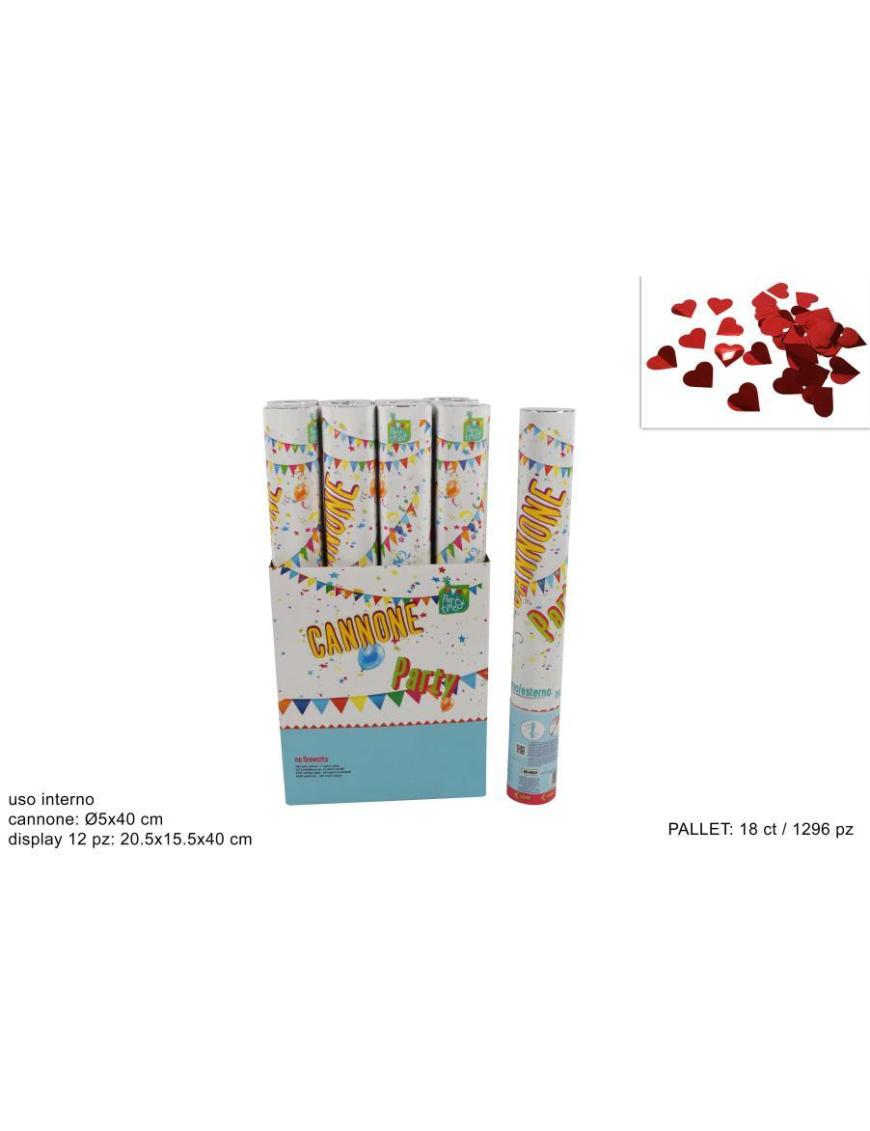 HEARTS CONFETTI SHOOTERS 40cm