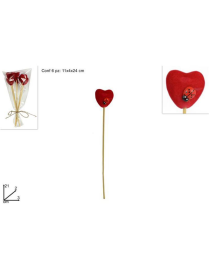 SPILLONE CUORE CON COCCINELLA 6pezzi