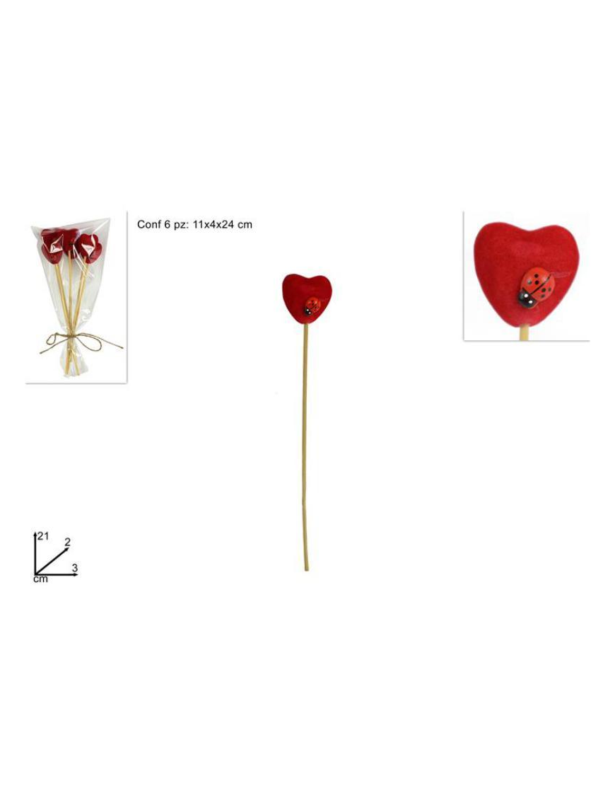 HEART PIN WITH LADYBUG 6 pieces