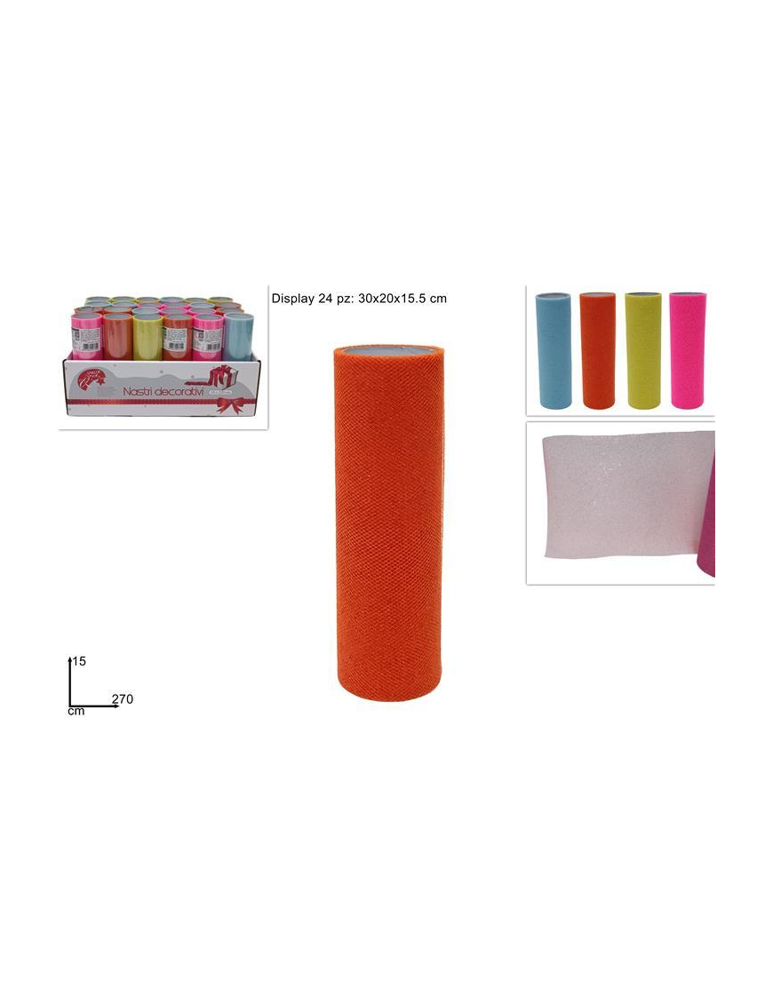 ROTOLO ORGANZA GLITTER 15x270 CM