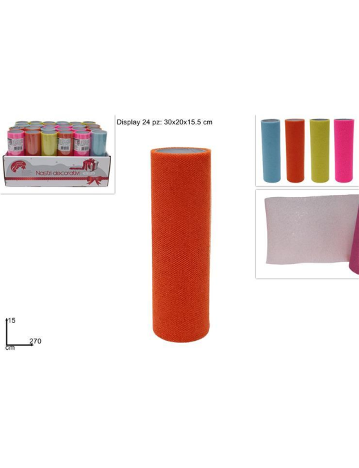 ROTOLO ORGANZA GLITTER 15x270 CM