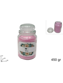 CANDELA PROFUMATA ROSE 450gr IN GIARA