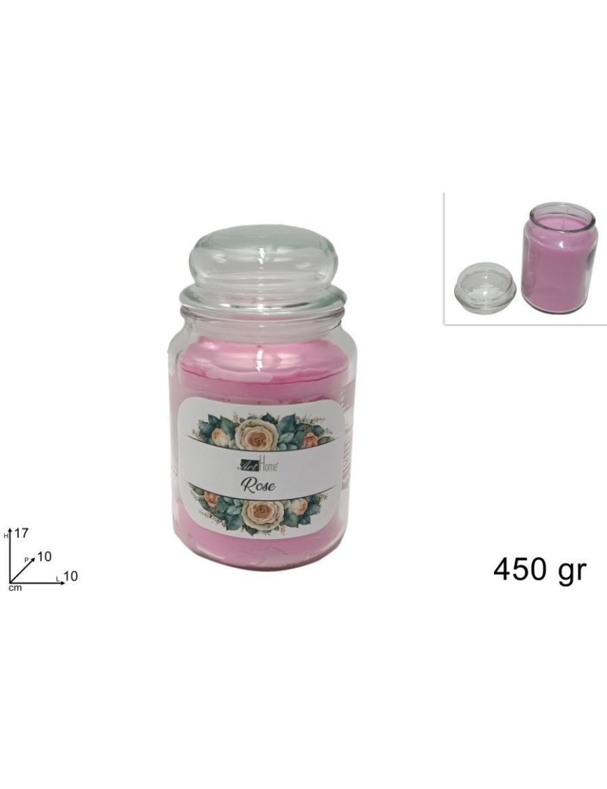 ROSE SCENTED CANDLE 450gr IN JAR