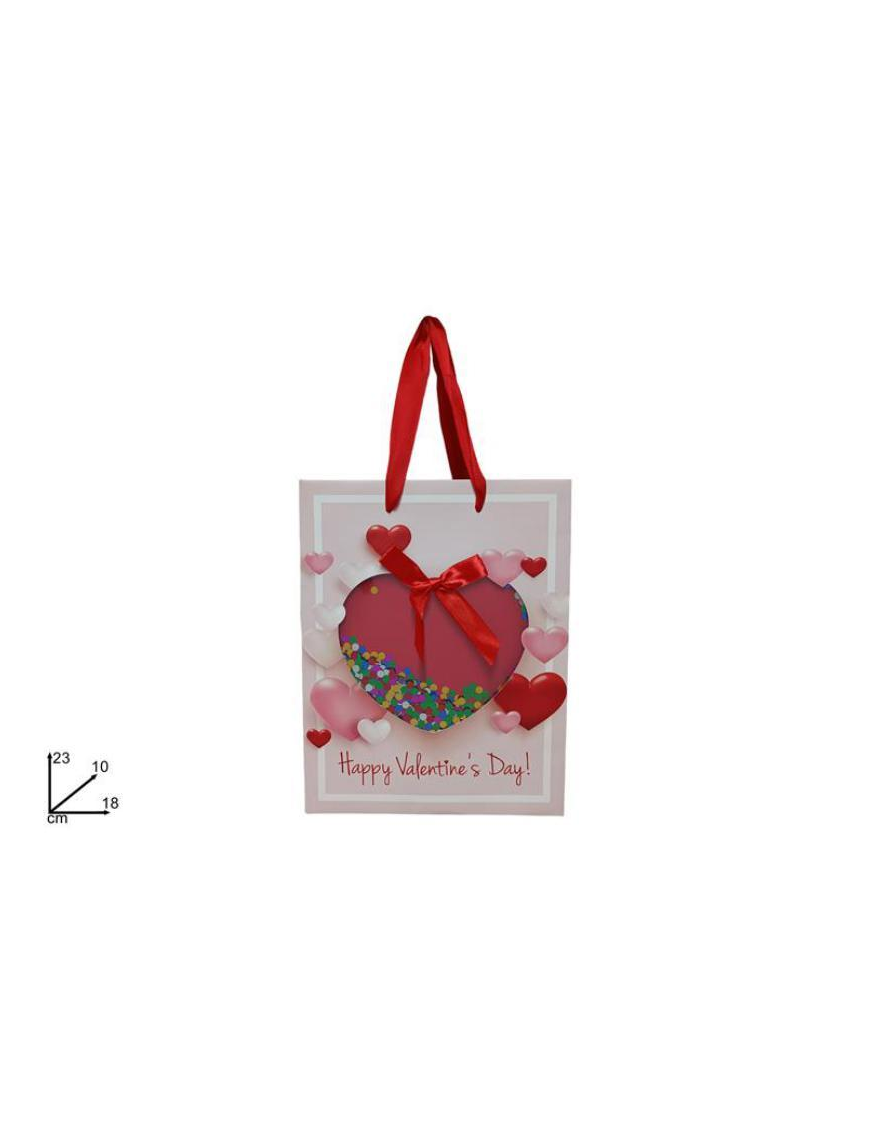 BUSTA REGALO CUORE 23x18x10 centimetri