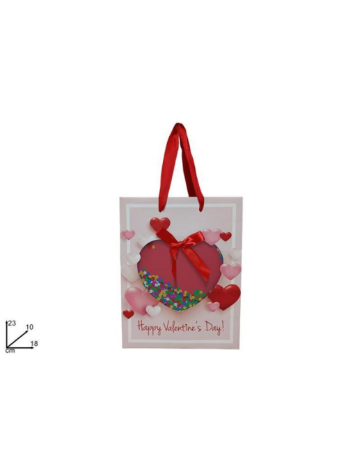 BUSTA REGALO CUORE 23x18x10 centimetri