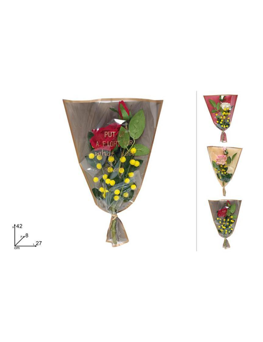 ROSA con MIMOSA 42 centimetri