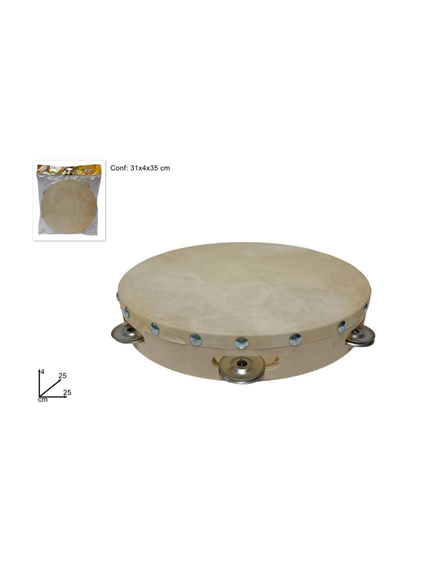 WOODEN TAMBOURINE 25cm