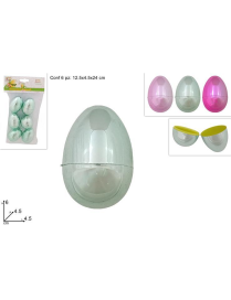 UOVA PLASTICA LUCIDA 6 centimetri 6 pezzi