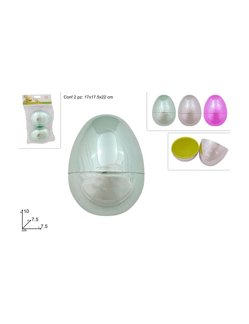UOVA PLASTICA LUCIDA 10 centimetri 2 pezzi