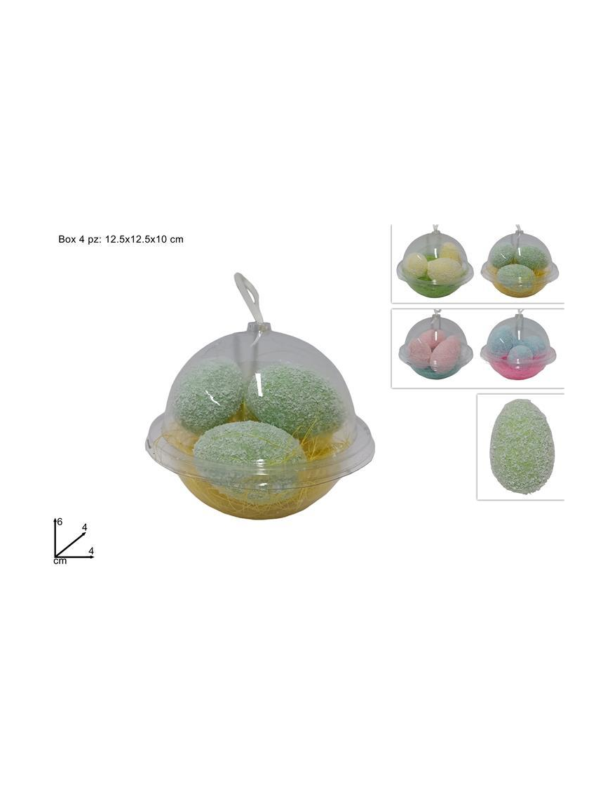 OVETTI POLISTIROLO 4 pezzi IN BOX PVC