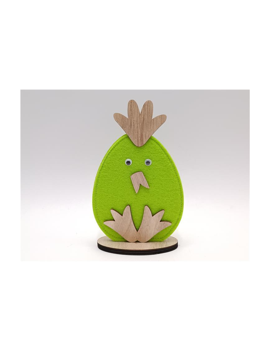 WOODEN BASE HEN 17.5cm IN FELT